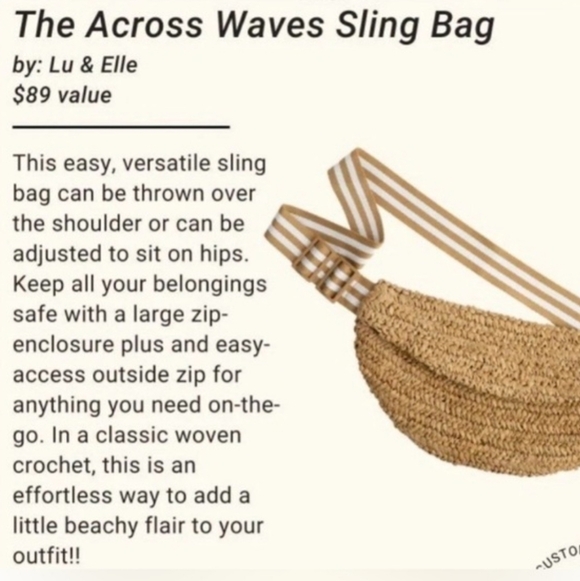 Lu & Elle Across The Waves Sling Bag in Tan•NWT! - Picture 5 of 12